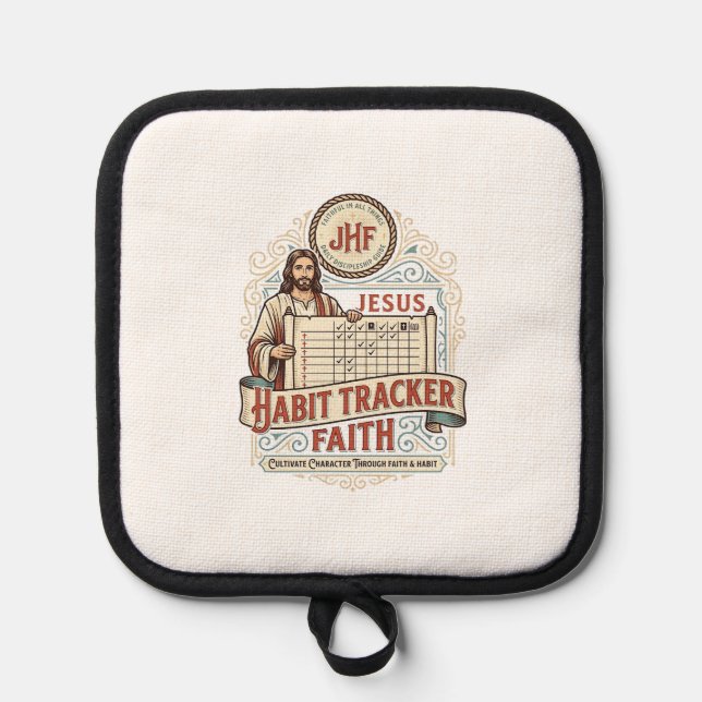 Jesus Habit Tracker Faith Jesus Habit Tracker Chri Pot Holder (Front)