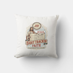 Jesus Habit Tracker Faith Jesus Habit Tracker Chri Throw Pillow