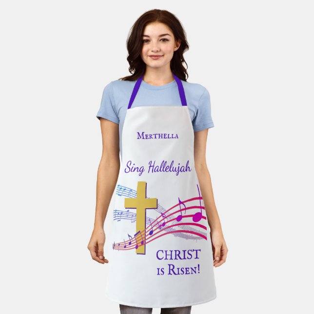 Jesus HALLELUJAH CHRIST IS RISEN Easter Apron (Worn)
