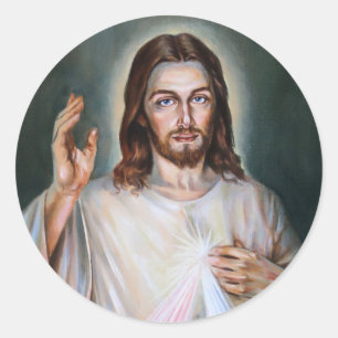 Jesus Hand Raised In Blessing Classic Round Sticker
