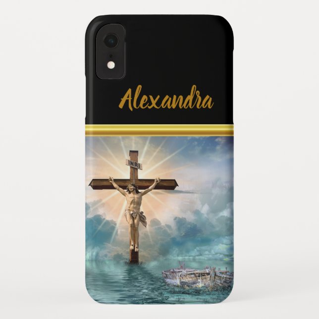 Jesus hanging from a christian crucifixion cross. Case-Mate iPhone case (Back)