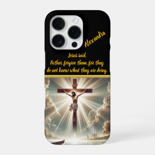 Jesus Hanging on Crucifix Over Water iPhone 16 Pro Case