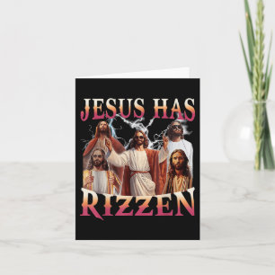 Jesus Has Rizzen Funny Christian Meme Novelty Jesu Card