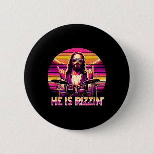 Jesus Has Rizzen He Is Rizzin' Funny Christian Nd  2 Inch Round Button