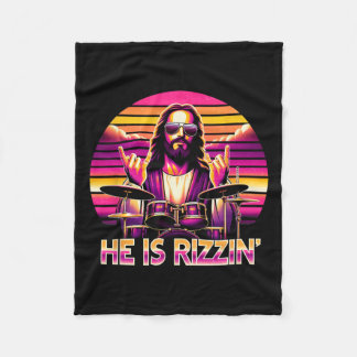 Jesus Has Rizzen He Is Rizzin' Funny Christian Nd  Fleece Blanket