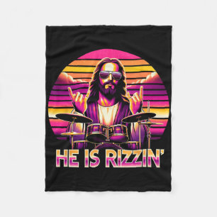 Jesus Has Rizzen He Is Rizzin' Funny Christian Nd Fleece Blanket
