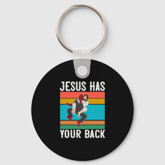 Jesus Has Your Back Brazilian Jiu Jitsu Gift Chris Keychain