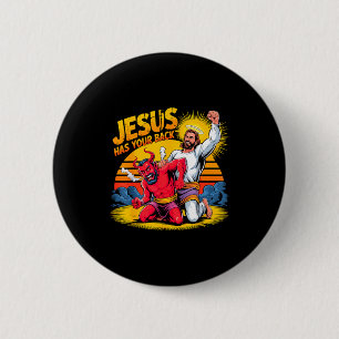 Jesus Has Your Back Christian Faith  2 Inch Round Button