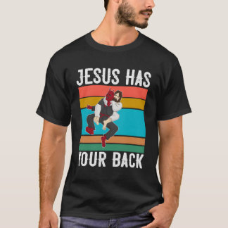 Jesus Has Your Back Print Brazilian Jiu Jitsu Gift T-Shirt