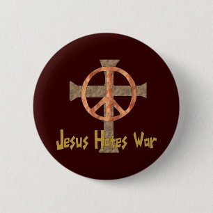 Jesus Hates War 2 Inch Round Button