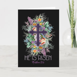 Jesus He Is Risen Christian Bible Verse Quote Page Card