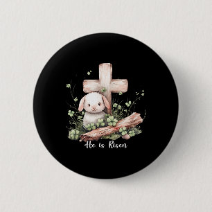 Jesus He Is Risen Cross Lamb Thorn Crown Easter  2 Inch Round Button