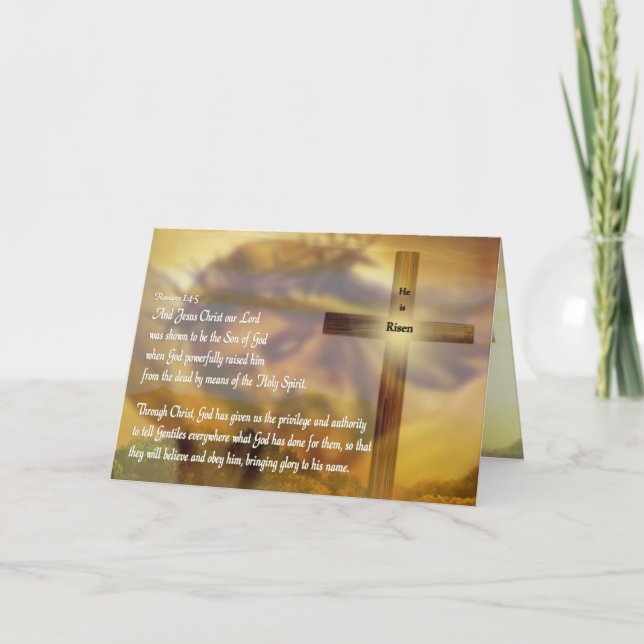 Jesus - He Is Risen - Easter Holiday Card (Front)
