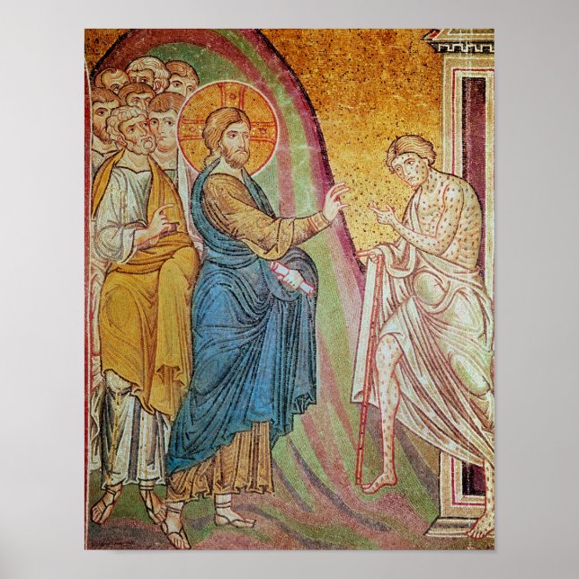 Jesus healing a leper poster (Front)