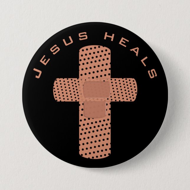 Jesus Heals 3 Inch Round Button (Front)