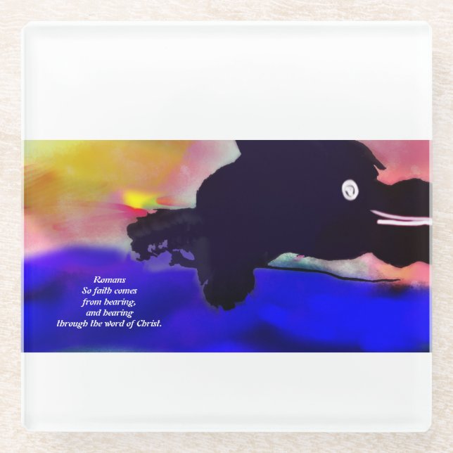 jesus hear glass coaster (Front)