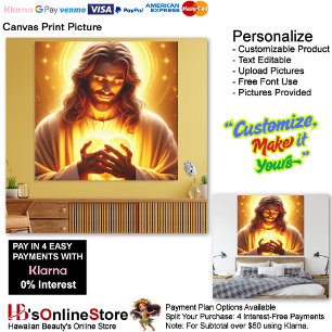 Jesus Heart in My Hands Canvas Print Picture 1