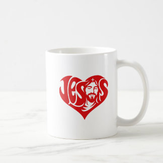 Jesus Heart Typography Coffee Mug