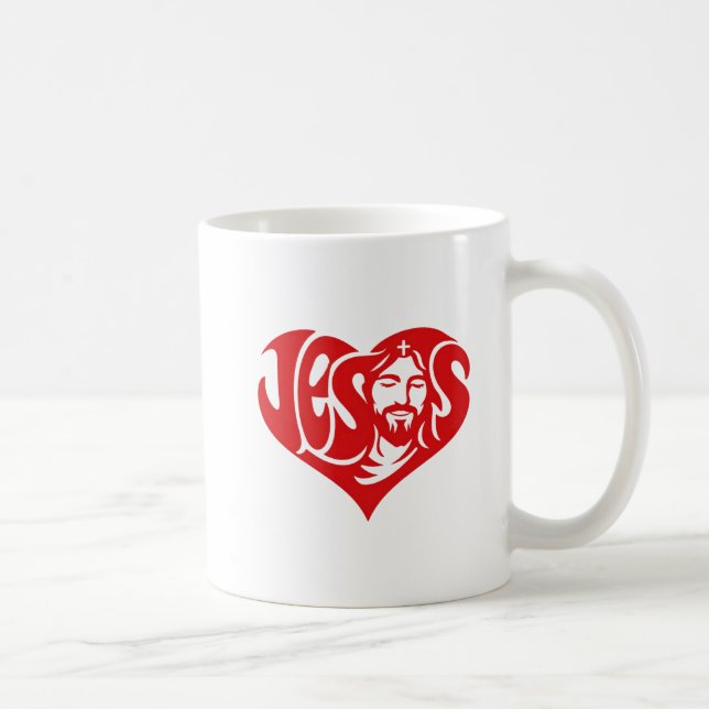 Jesus Heart Typography Coffee Mug (Right)