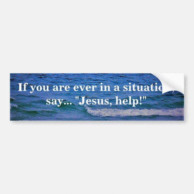 JESUS HELP  BUMPER STICKER (Front)
