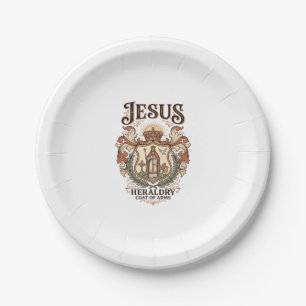Jesus Heraldry Coat Of Arms Jesus Heraldry Coat Ar Paper Plate
