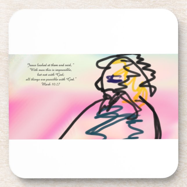 jesus here  coaster (Front)