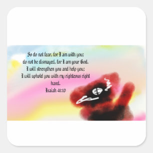 jesus here square sticker