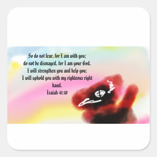 jesus here  square sticker (Front)