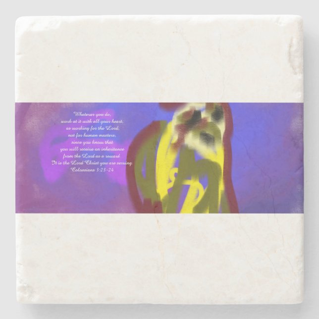 jesus here  stone coaster (Front)