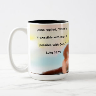 jesus here  Two-Tone coffee mug