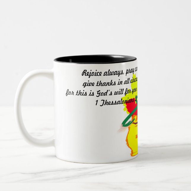 jesus here Two-Tone coffee mug (Left)