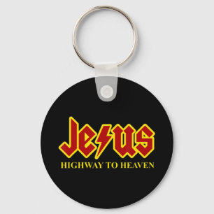 Jesus Highway To Heaven Funny Christian T-ShirtJes Keychain
