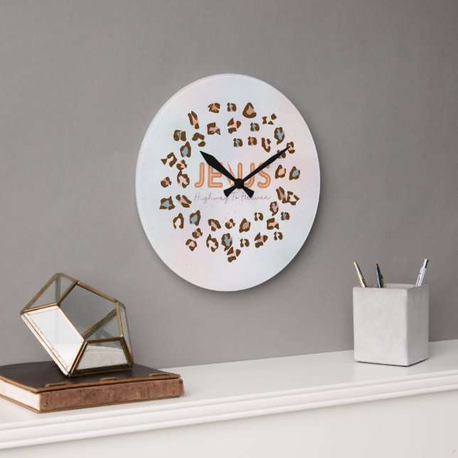 Jesus Highway to Heaven Large Clock (Office)