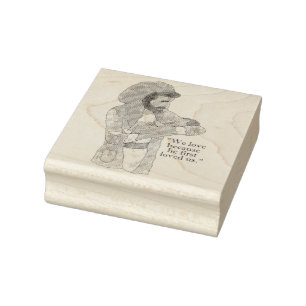 Jesus Holding Baby Bible Verse Wood Art Stamp