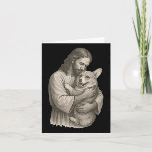 Jesus Holding Corgi  Card