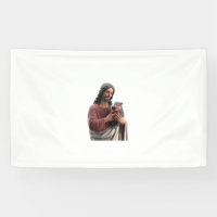 Jesus Holding Moo Deng the Pygmy Hippo Classic Art