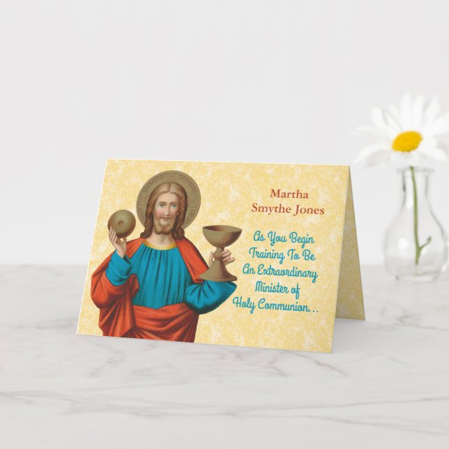 Jesus Holding Up the Eucharist (SNV 050) Card (Small Plant)