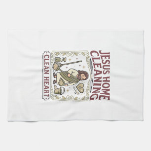 Jesus Home Cleaning Clean Heart Jesus Home Cleanin Kitchen Towel