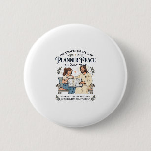 Jesus Homeschool Mom Planner Shirt Faith Based Des 2 Inch Round Button