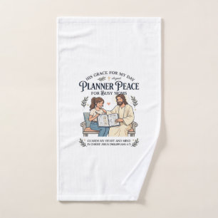 Jesus Homeschool Mom Planner Shirt Faith Based Des Hand Towel