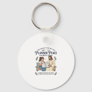 Jesus Homeschool Mom Planner Shirt Faith Based Des Keychain