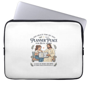 Jesus Homeschool Mom Planner Shirt Faith Based Des Laptop Sleeve