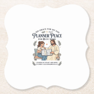 Jesus Homeschool Mom Planner Shirt Faith Based Des Paper Coaster
