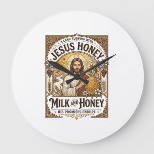 Jesus Honey Milk And Honey Jesus Honey Milk Honey Large Clock