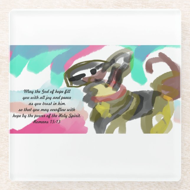 jesus hope glass coaster (Front)