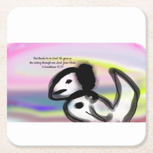 jesus hope  square paper coaster (Front)