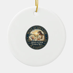 Jesus Hospice End Of Life Comfort Shirt Christian Ceramic Ornament