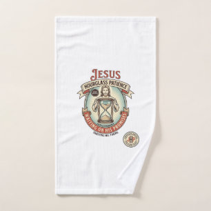 Jesus Hourglass Patience Jesus Hourglass Patience Hand Towel