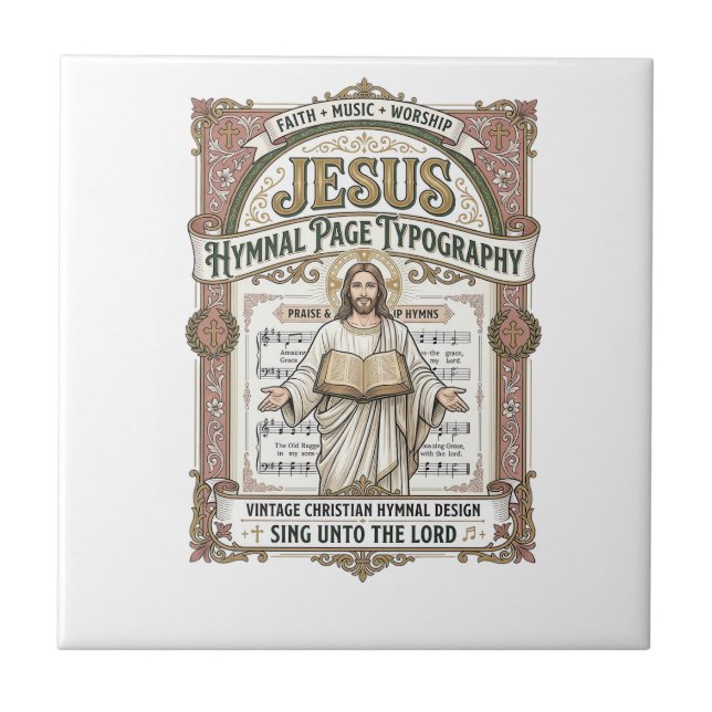 Jesus Hymnal Page Typography Jesus Hymnal Page Tile (Front)