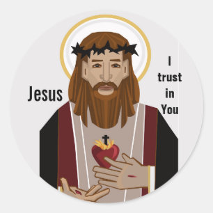 Jesus I trust in You Classic Round Sticker